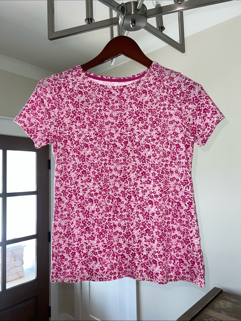 croft & barrow Pink Floral Short Sleeve Crewneck Tee